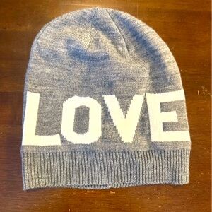 Rebecca Minkoff Gray LOVE Knit Beanie